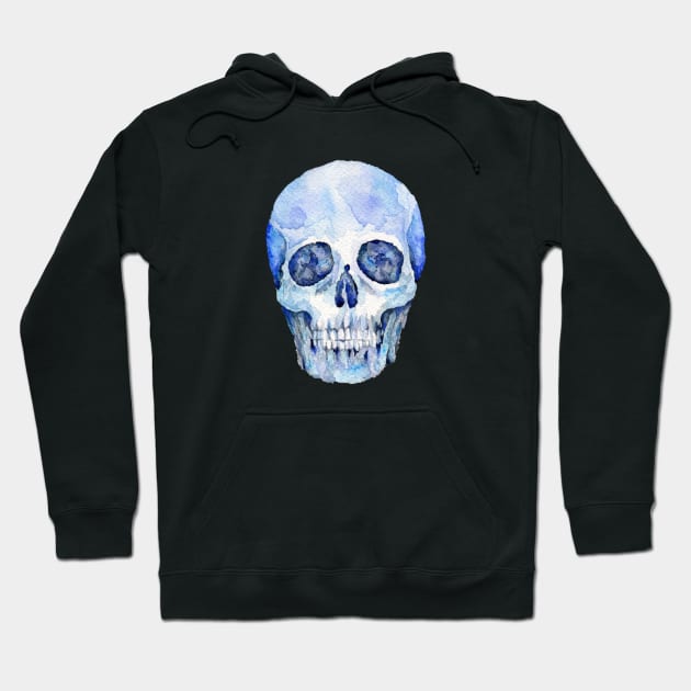 Halloween Watercolor Skull Horror Fan Hoodie by xenotransplant